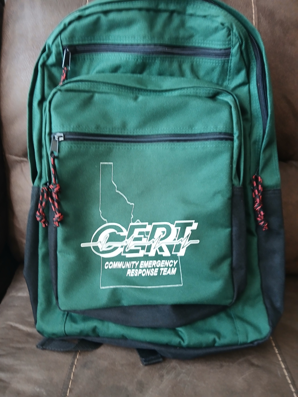 Idaho Green and Black CERT Backpack